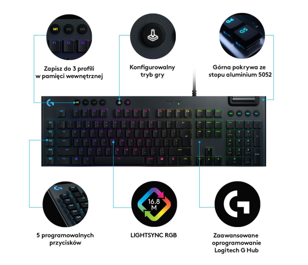 LOGITECH G815 RGB Mechanical Linear 920-009008 - 511843 - zdjęcie 7